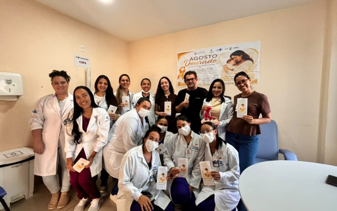 Colaboradoras do Hospital Regional Justino Luz participam de capacitação relacionada à Campanha Agosto Dourado